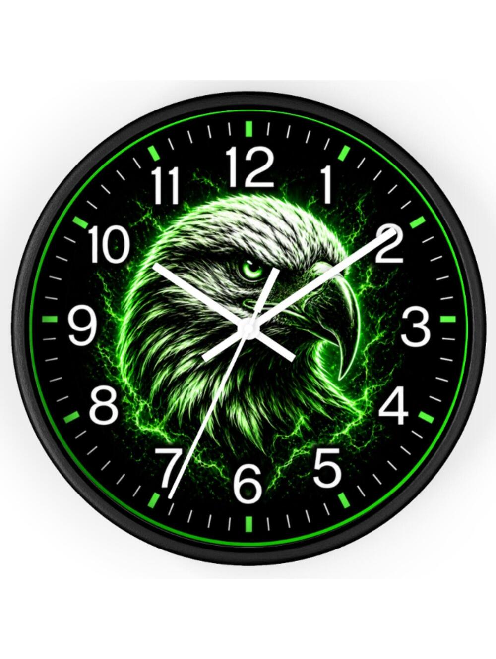 Glow in Dark Eagle Wall Clock Green Luminous Bird Art Home Decor